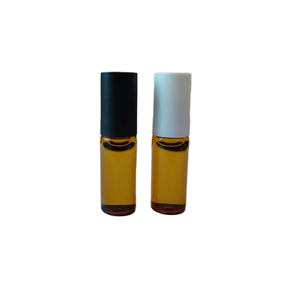 Customize Size Amber Roll On Perfume Bottles With Metal Baller / Aluminum Cap
