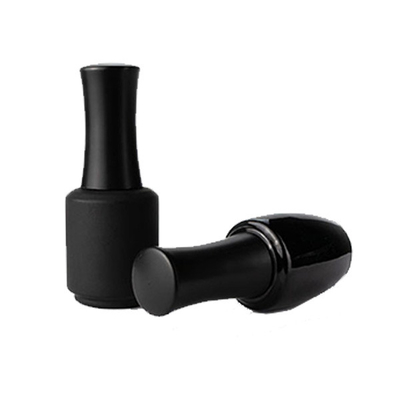 Black Body Empty Glass Nail Polish Bottles Unique Frosted Screw Cap Sealing